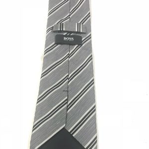 Hugo Boss Grey Striped Tie